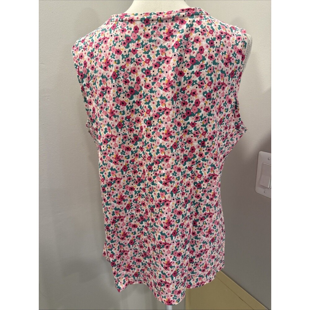 Croft & Barrow Women’s Pink White Floral Tank Top Size Petite Large - Picture 3 of 4